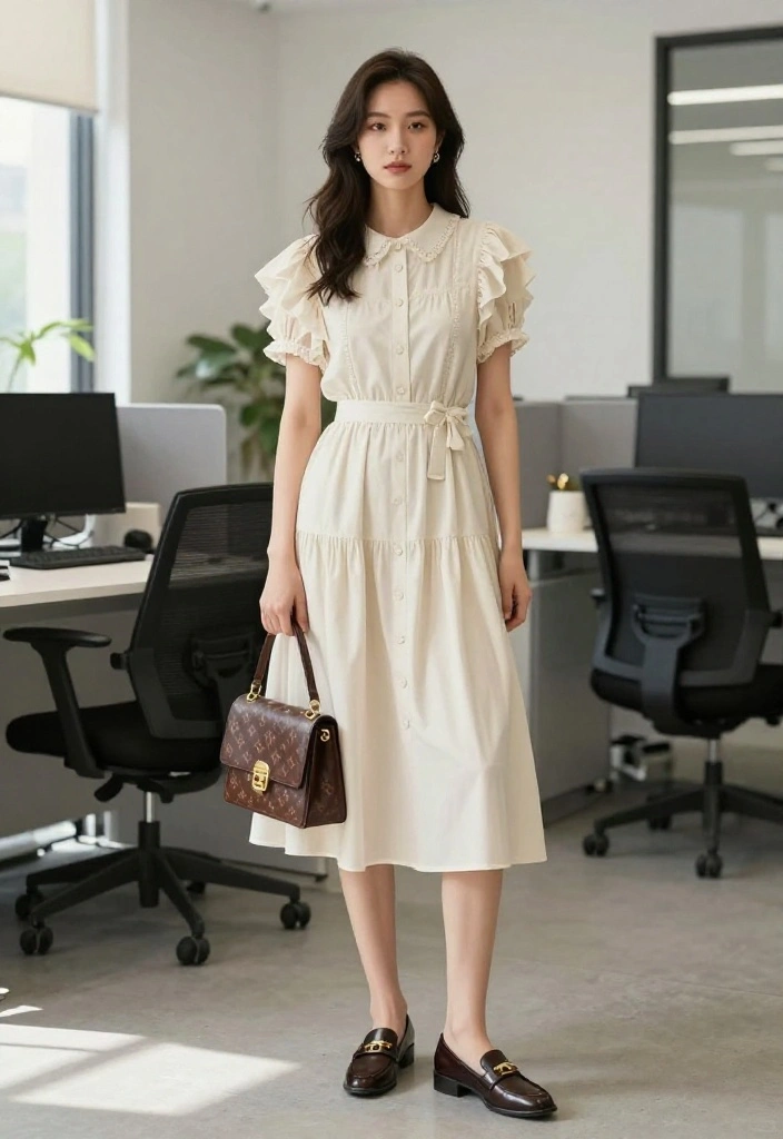 12 Baby Doll Dress Outfit Ideas That Don't Look Too Young - 12. Combine with Tailored Trousers 1