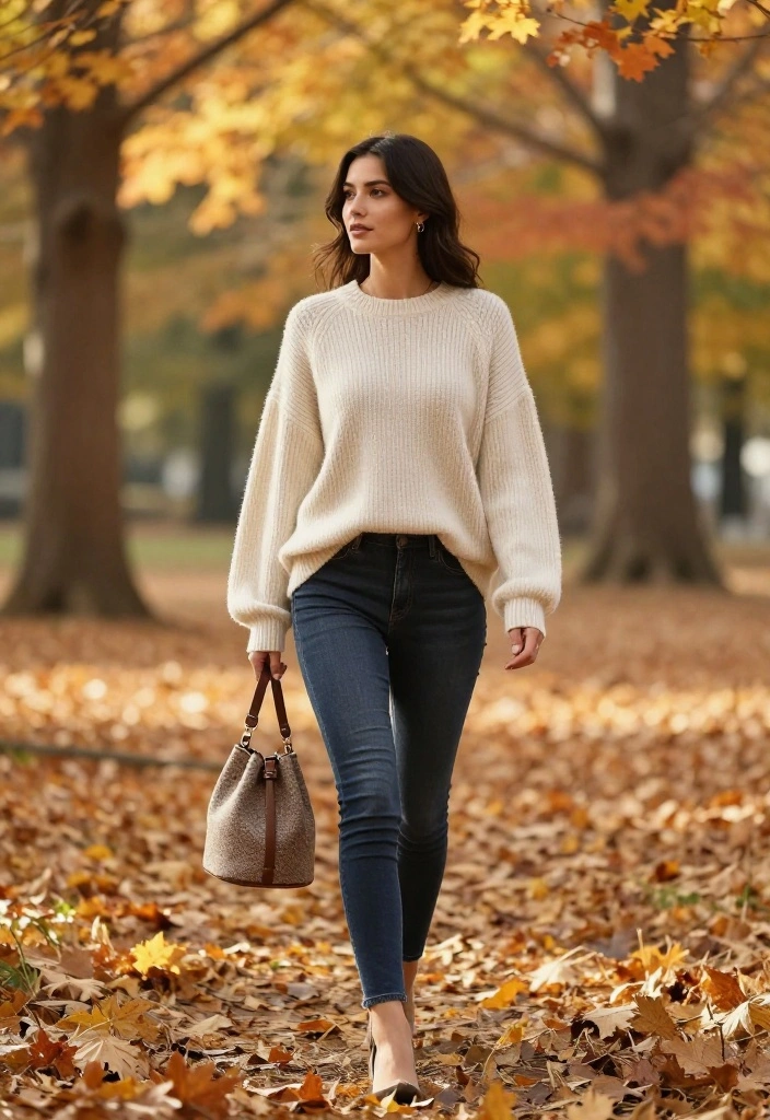 12 Bucket Bag Outfit Ideas for Women That Look Polished Not Too Slouchy - 6. Layering for Fall: Sweaters and Bucket Bags 1
