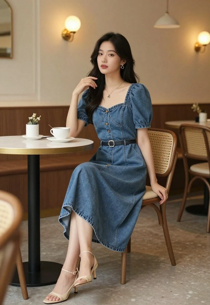12 Elegant Jeans Outfits for Women That Pass for Dressy Occasions - 11. The Stylish Jean Dress 1