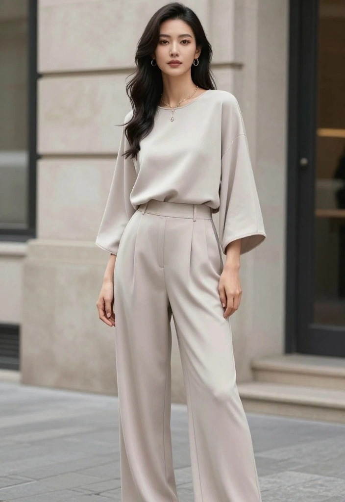 12 Flowy Pants Outfits for Women That Hide Problem Areas 10 12 Flowy Pants Outfits for Women That Hide Problem Areas - 9. Timeless Monochrome 1
