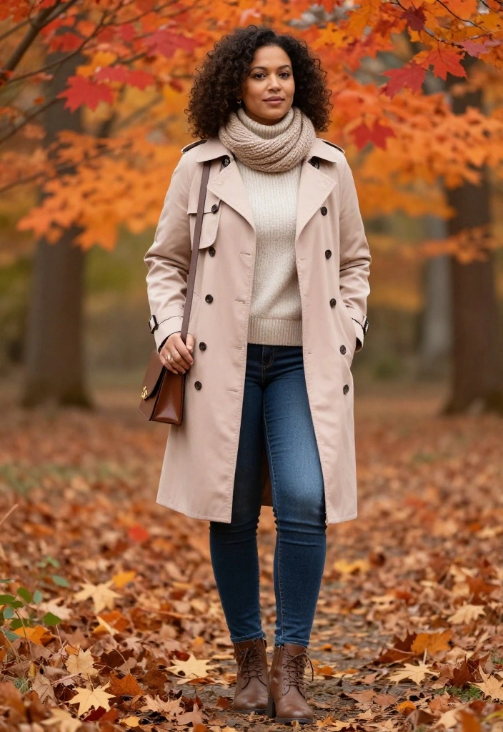 12 Pink Jacket Outfit Ideas for Women for All Four Seasons - 3. Cozy Autumn Layers 1