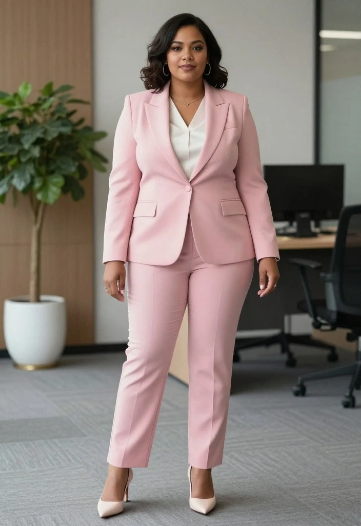 12 Pink Jacket Outfit Ideas for Women for All Four Seasons - 5. Office Chic 1