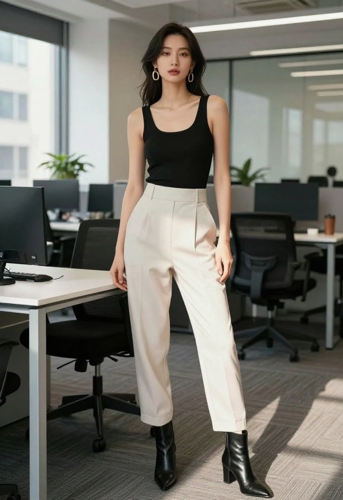14 Black Tank Top Outfit Ideas for Women That Aren't Too Casual - 4. Jumpsuit Layering 1