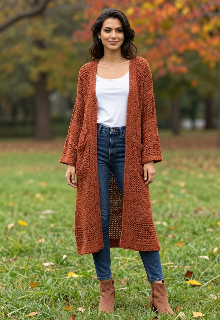 14 Crochet Women Outfit Ideas You Can Wear Again After Summer - 1. Layered Crochet Cardigans 1