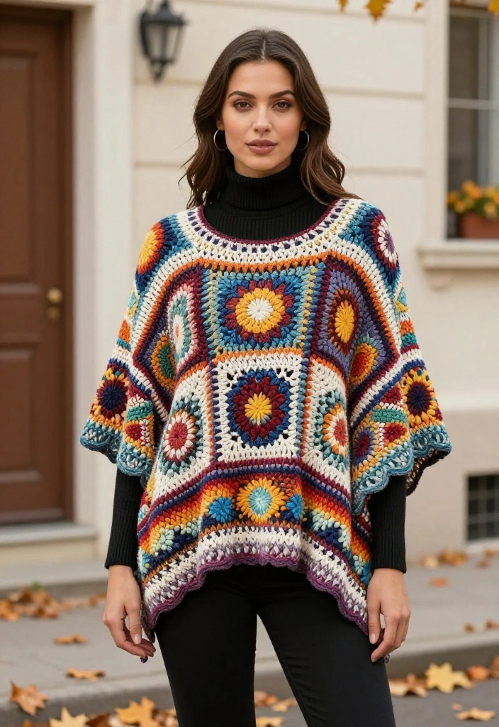 14 Crochet Women Outfit Ideas You Can Wear Again After Summer - 8. Crochet Ponchos 1