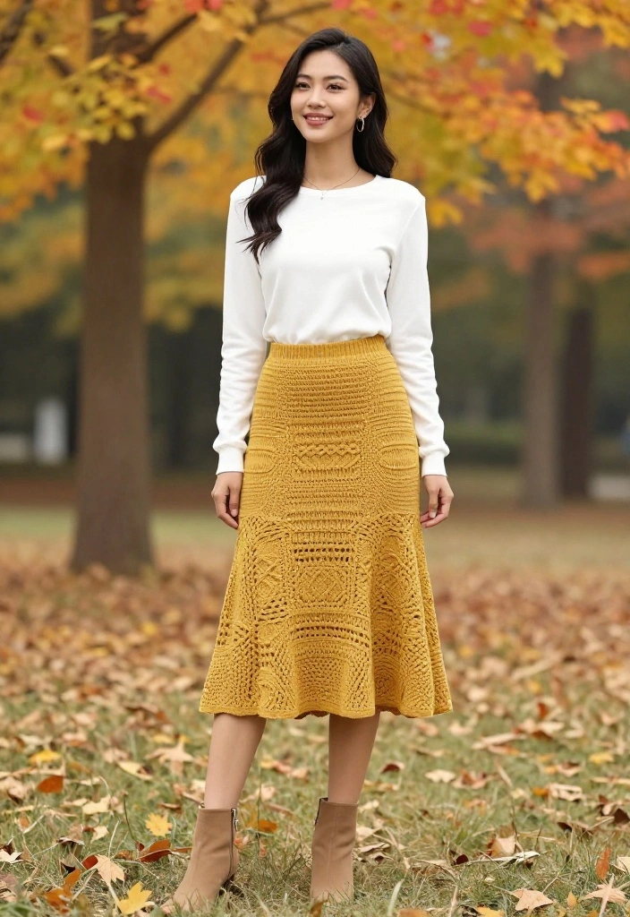 14 Crochet Women Outfit Ideas You Can Wear Again After Summer - 9. Stylish Crochet Skirts 1