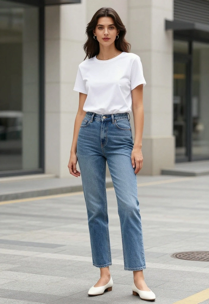 14 White Flats Outfit Suggestions for Women That Elongate Your Legs - 3. Casual Chic with Denim 1