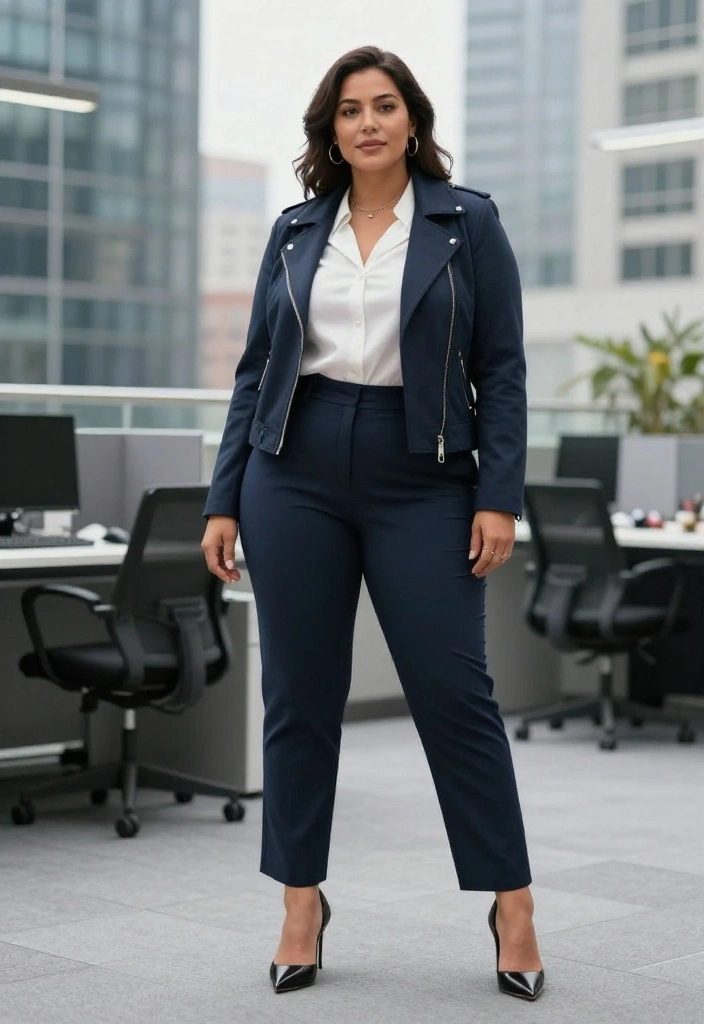 15 Biker Jacket Outfit Ideas for Women That Soften the Edge for Everyday Wear - 15. Sophisticated Layering with a Blazer 1