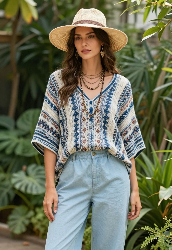 15 Light Blue Pants Outfit Ideas for Women That Still Look Sharp After Hour 2 - 4. Boho-Inspired Ensemble 1