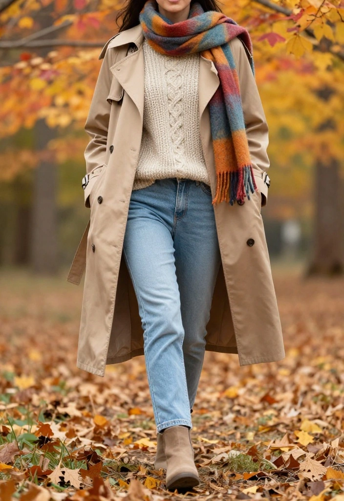 15 Light Blue Pants Outfit Ideas for Women That Still Look Sharp After Hour 2 - 7. Layered Fall Look 1