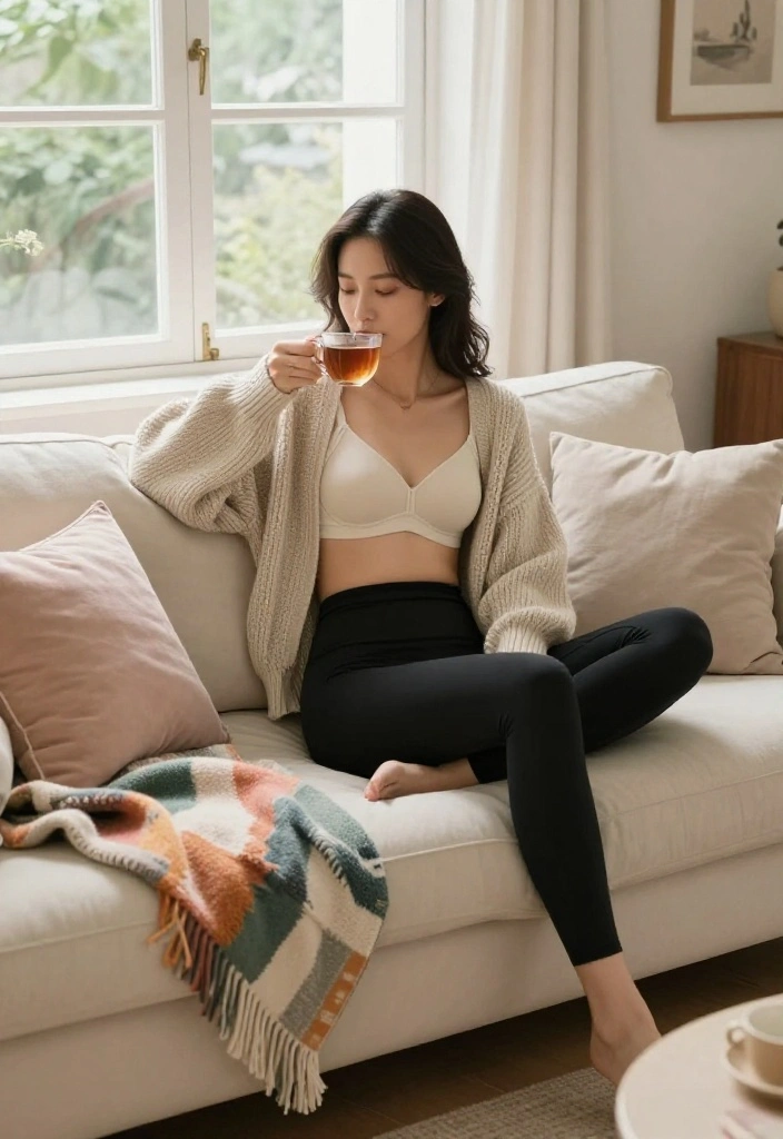 15 Push Up Bra Outfit Ideas for Women That Stay Smooth - 4. Effortless Chic: Sweater and Leggings 1