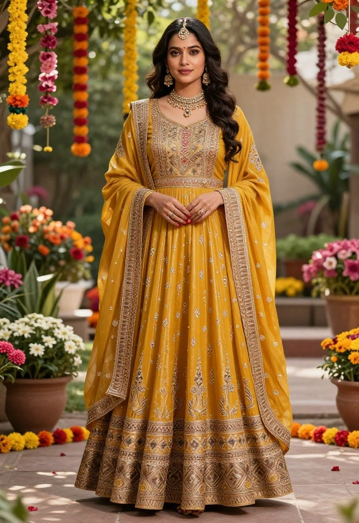 15 Rakhi Women Outfit Ideas That Feel Festive Without Overdoing It - 1. Flowy Anarkali with Eco-friendly Fabrics 1