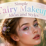 Various fairy makeup styles displayed on models in whimsical settings.