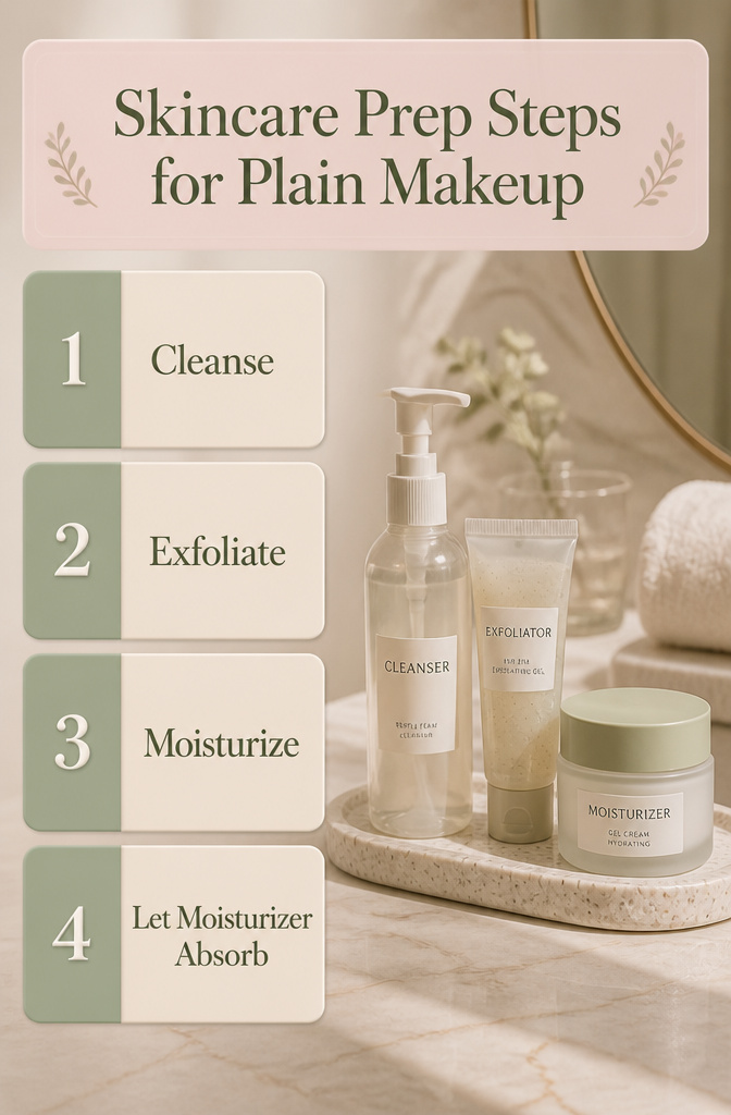An illustration showing skincare prep steps for makeup.