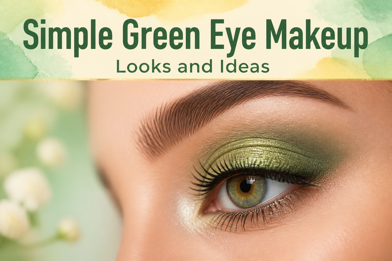 A variety of green eye makeup looks displayed on models.