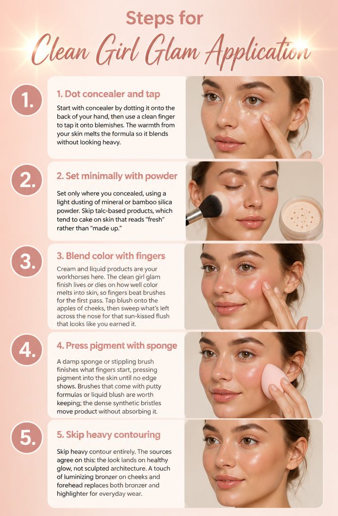 Clean Girl Glam Makeup: A Step-by-Step Tutorial for 2026 10 Instructions outlining steps for clean girl glam makeup application.