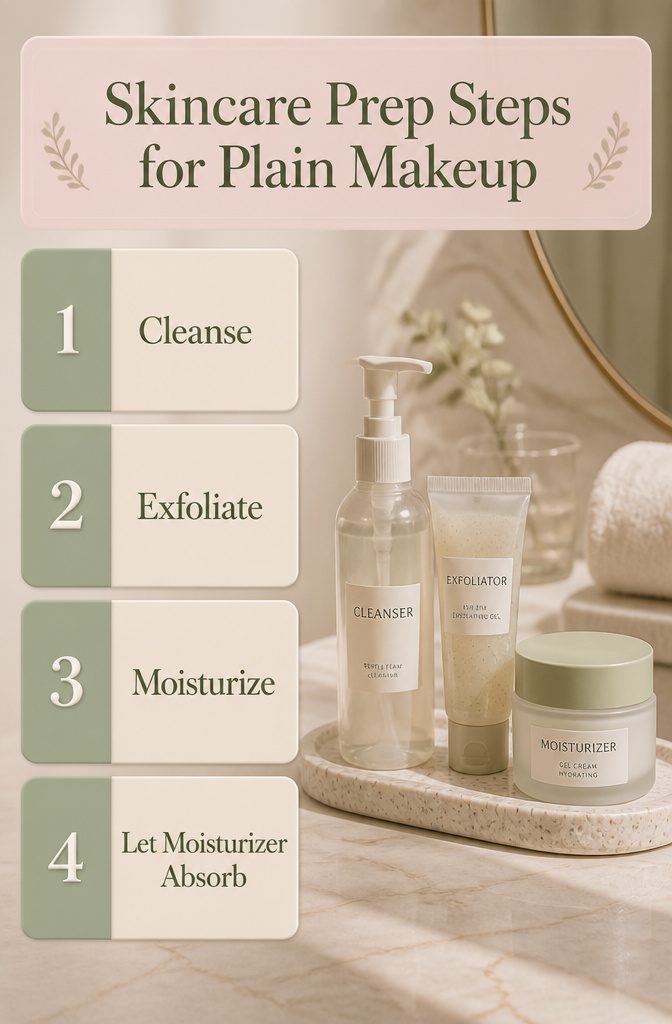 An illustration showing skincare prep steps for makeup.